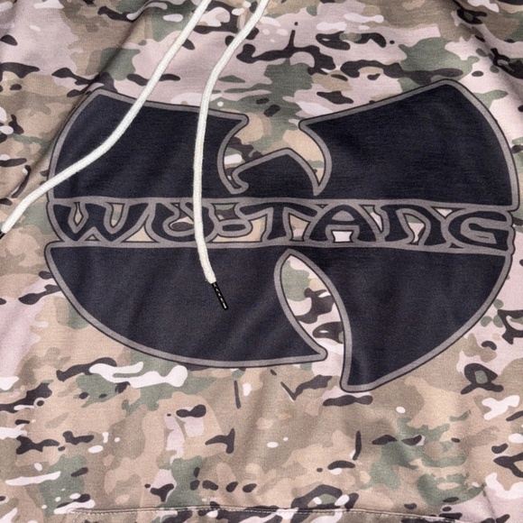 WU TANG CLAN HOODIE XXL MENS CAMO GREEN GREAT CONDITION - Picture 3 of 14